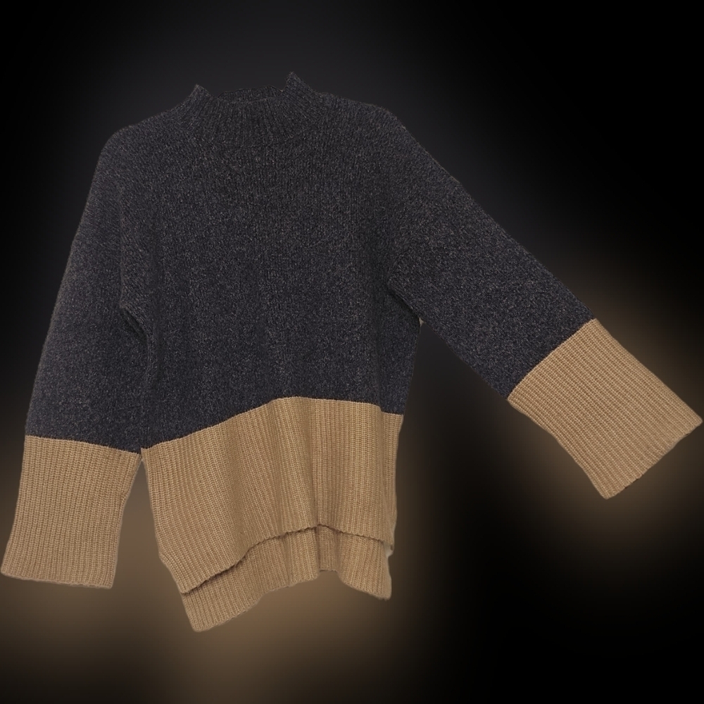 Michael Kors Neutral Color Block Wool High Low Sw… - image 1